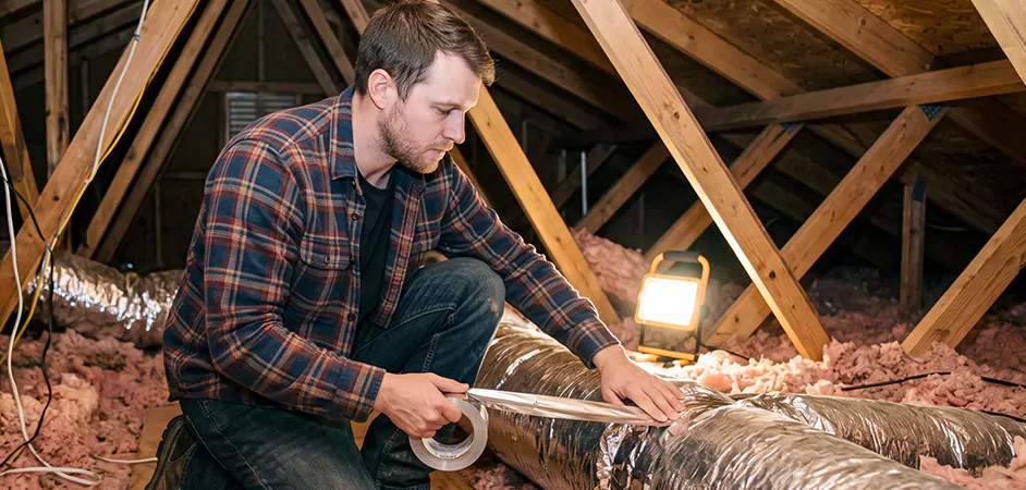 Attic Duct Sealing and Insulation in Irvington
